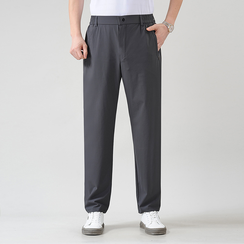 男性カジュアルパンツビジネスカジュアルパンツ男性垂直感ストレート男性夏タイプゆるい職業無料ロングパンツ