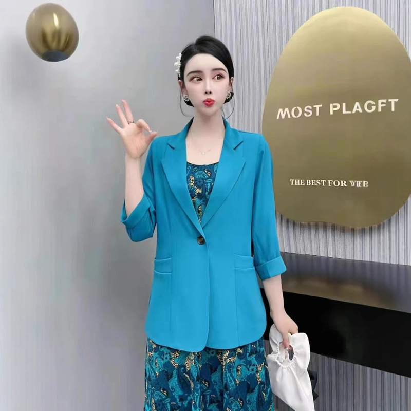 Spring 2025 New Suit Solid Color Jacket French Elegant Fashion All-match Suit Jacket Loose plus size Top Spring 2025 New Suit Solid Color Jacket French Elegant Fashion All-match Suit Jacket Loose plus size Top