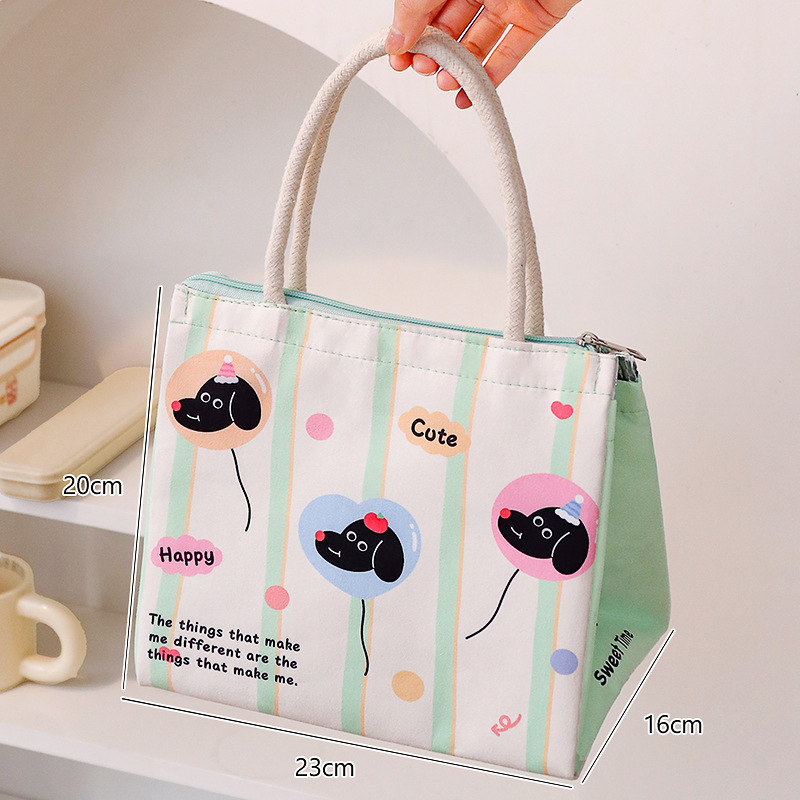 Bolsa de almuerzo de dibujos animados, bolsa de almuerzo de aluminio portátil, bolsa de almuerzo portátil de gran capacidad