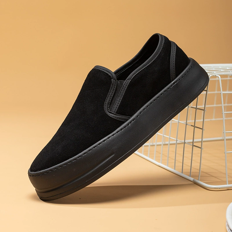 Новые осенние мужские лоферы без шнуровки на толстой подошве, дышащая повседневная обувь, универсальная легкая ленивая обувь оптом