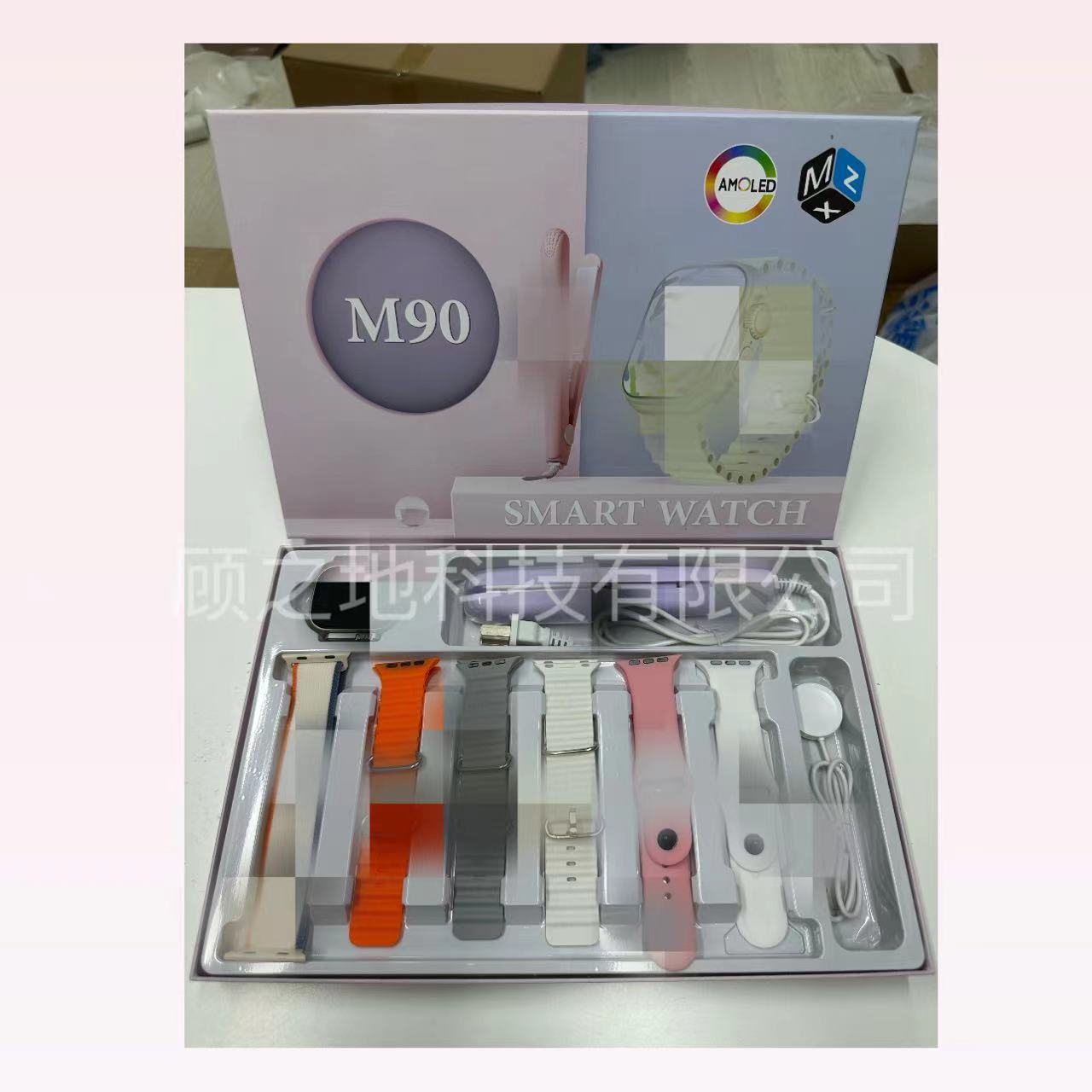 M90 Smart Watch Straight Hair Stick Set Watch Bluetooth Call Watch Heart Rate Sports Step