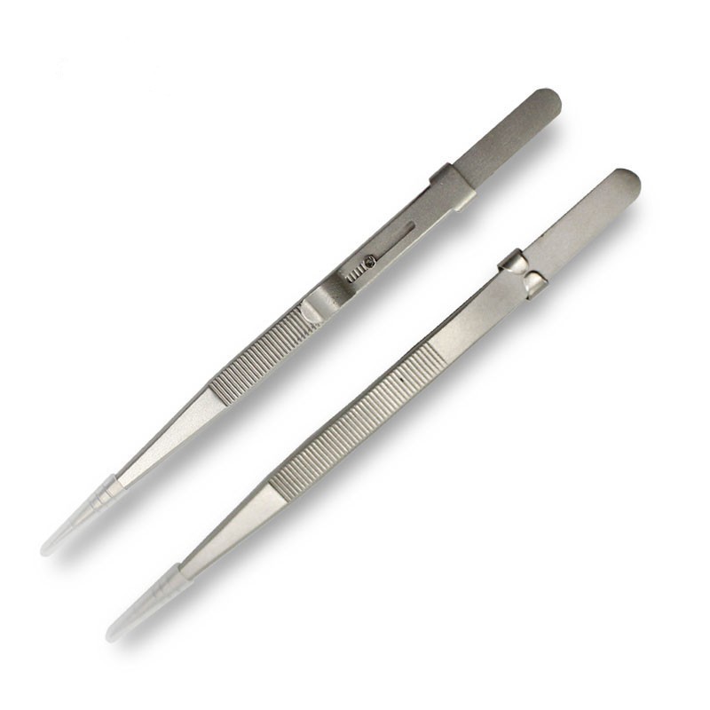 Non-slip tweezers, diamond elastic jewelry, bullet stainless steel, with gem, DIY
