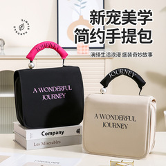 Runhui 荷物パールポータブルトイレタリーバッグ出張フックトイレタリーバッグ化粧品バッグ大容量ドロップシッピング