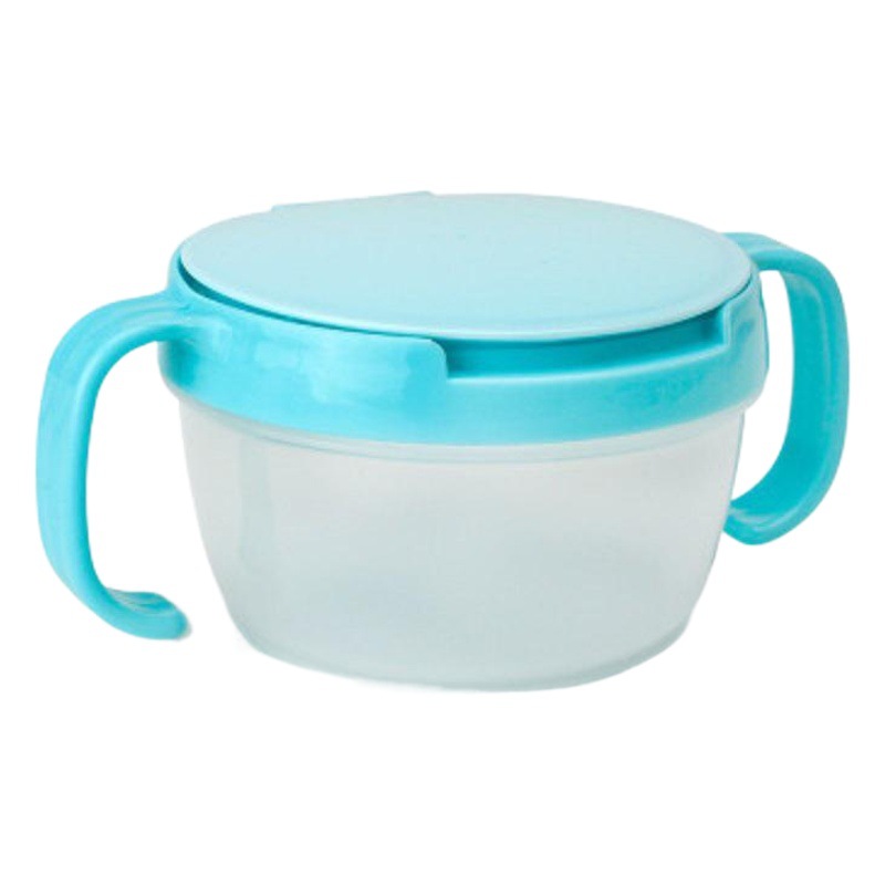 Los niños japoneses y coreanos anti-aspersión tazón suplemento de alimentos para bebés caja doble mango bebé merienda pequeña lata bloque de seguridad niños merienda tazón
