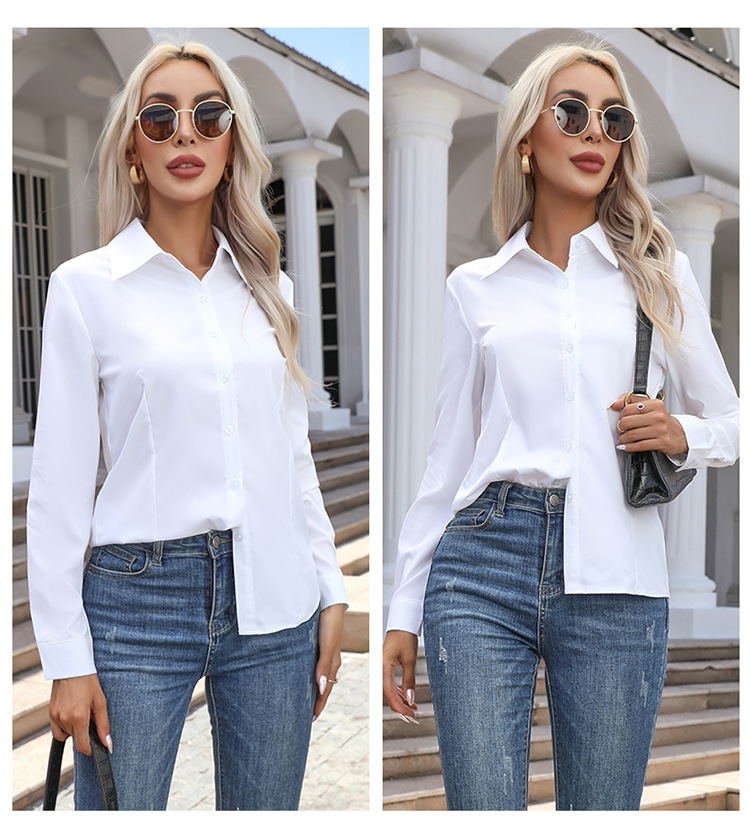 Women's Blouse Long Sleeve Blouses Casual Streetwear Solid Color display picture 13