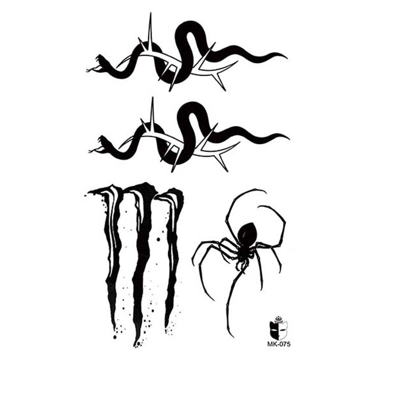 Animal blanco y negro desechable pegatinas de tatuaje belleza pegatinas de tatuaje moda estética patrón de personalidad dama pegatinas de tatuaje