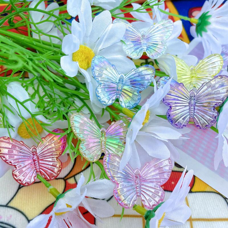 Internet Celebrous Acrylic Color Plated Transparent Butterfly DIY Hanging Hole Bead Material Hairpin Mobile Phone Shell Decorative Accessories Internet Celebrous Acrylic Color Plated Transparent Butterfly DIY Hanging Hole Bead Material Hairpin Mobile Phone Shell Decorative Accessories