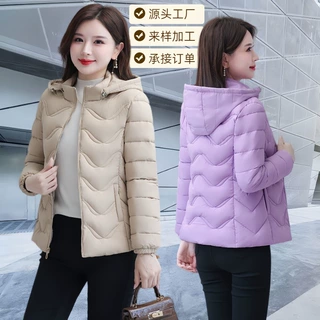 定制羽绒棉服女短款冬季新款时尚修身连帽棉衣保暖休闲棉袄外套批
