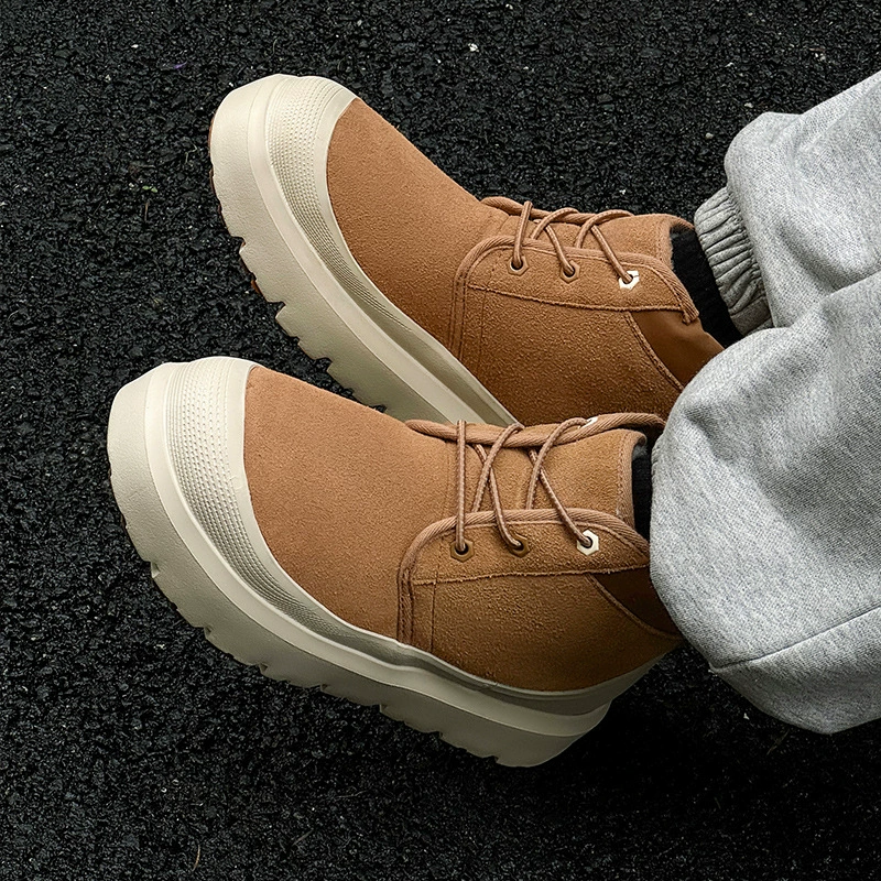 Снежные сапоги мужские зимние плюшевые меховые кустовые