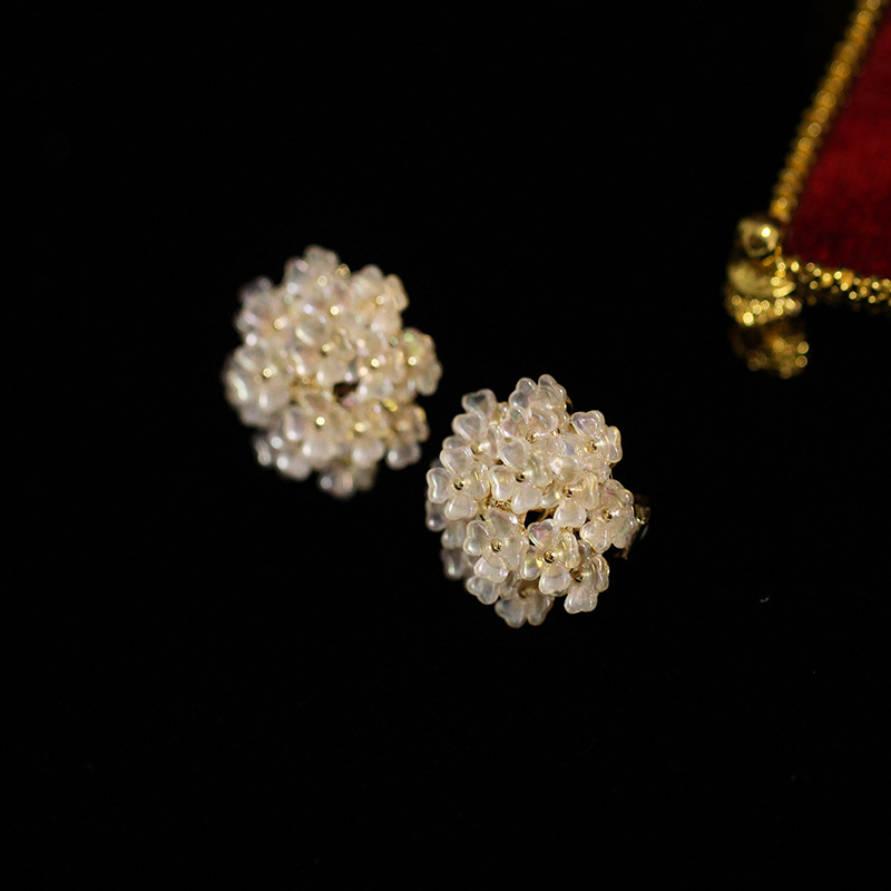 White fashionable elegant earrings