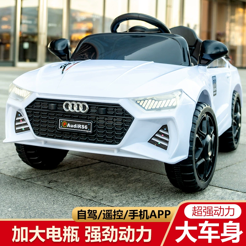 Электрический детский автомобиль Audi на 4 колёсах, пульт и управление через приложение, 1–2 мотора