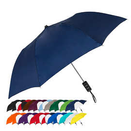 厂家供应便宜超轻二折伞自动折叠伞便宜广告伞加印LOGO长把雨伞