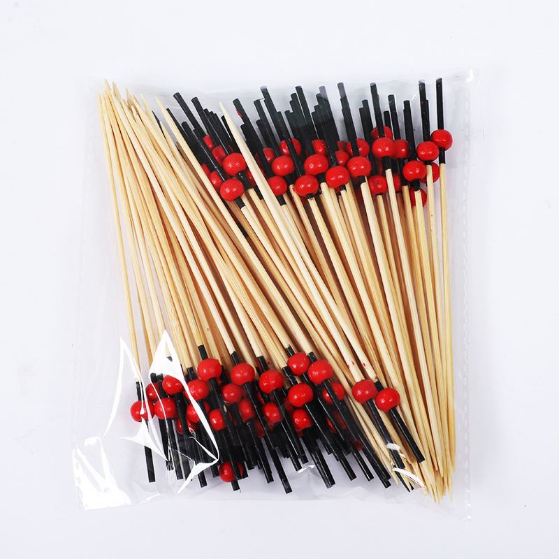 Signo de fruta desechable lindo florecita fresca bolita color postre sushi hamburguesa arte fruta palo de bambú al por mayor