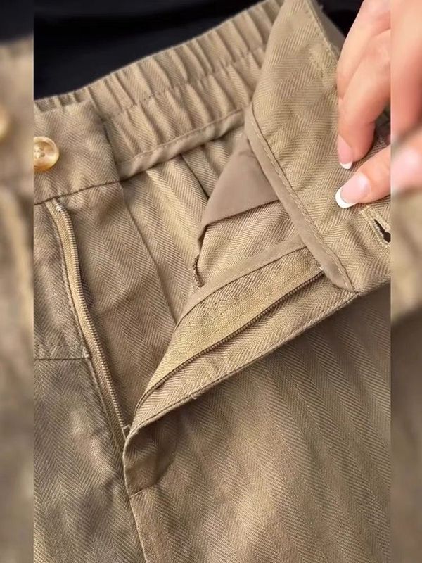 今年人気の女性用レイジースタイルハイウエストワイドレッグパンツ夏ブラウンテンセルリネンゆったり快適カジュアルパンツ|undefined