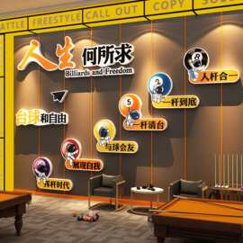 网红台球厅室墙面装饰打卡挂画用品大全形象纸海报氛围布置贴标语