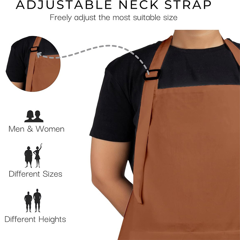 Transfronterizo Amazon alarga delantal logotipo personalizado poliéster cintura camarero ropa de trabajo cocina hogar delantal