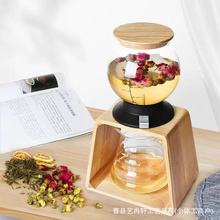 跨境木质简约懒人泡茶支架办公室冲茶萃茶器水果花茶咖啡壶支架