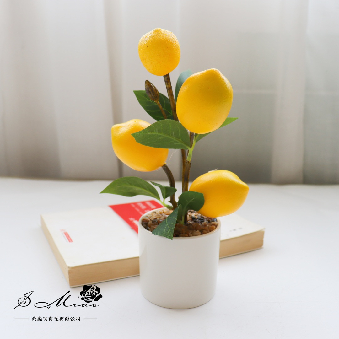 Flores falsas frutas pastorales de alta calidad pequeñas flores de bonsai de simulación de moda decoración creativa plantación verde artificial simulación de maceta image 10