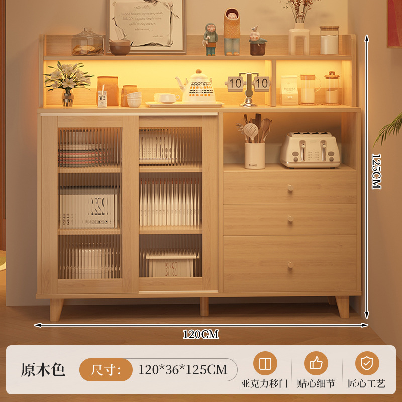 Gabinete de comedor japonés contra la pared, armario de té, armario de almacenamiento doméstico, armario de cocina, armario de salón, armario de almacenamiento
