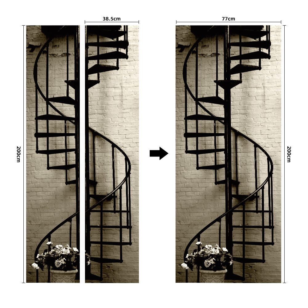 Pegatinas para puertas 3D respetuosas con el medio ambiente, autoadhesivos, fabricantes de origen al por mayor, patrones populares transfronterizos de alta definición, adhesivos para puertas impermeables, a prueba de aceite y antiincrustantes