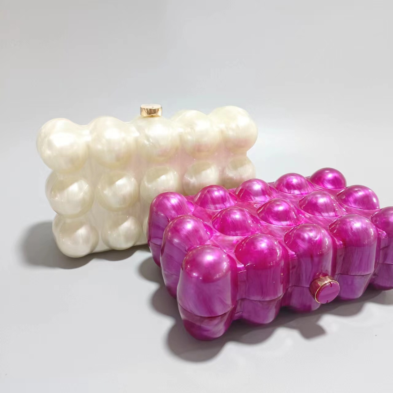 600g Weight Arylic Solid Color Square Evening Bags