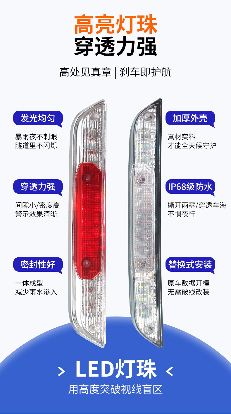 Suitable for Ford F150 Raptor Pickup Truck High Brake Light Rear Brake Warning Light Signal Light