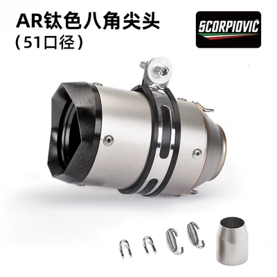 Motorcycle exhaust pipe: Straight Exhaust Pipe Large Displacement - ar-titanium-color-octagonal-tip-51mm-diameter