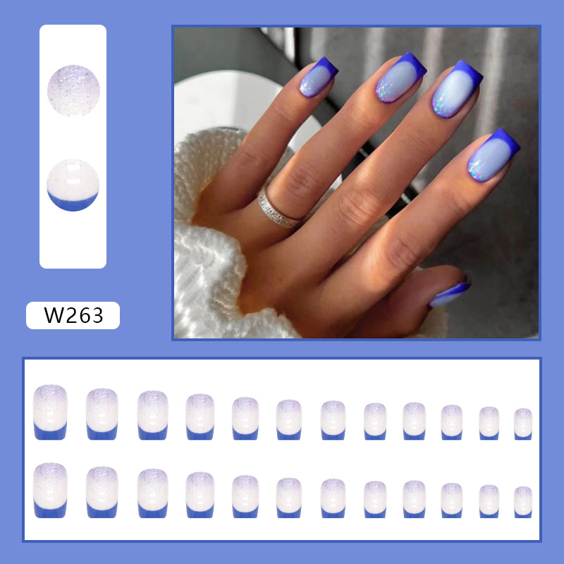 Stylish Press-on Nails Whitening Effect False Nails 24 Pieces Set_voghion.com
