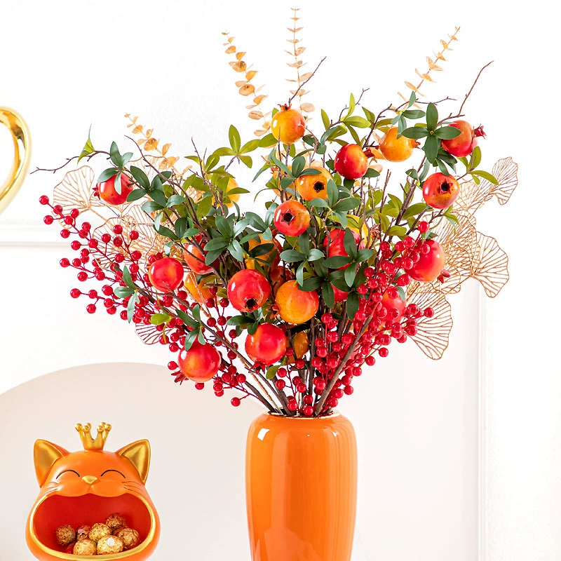 Хатчинг новаяLiving высококлассная симуляция гранатовый persimmon красный фруктовый букет украшение для гостиной настольные цветочные бутылки декоративный подарок