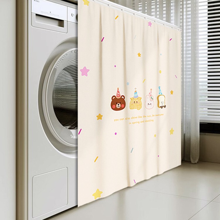 Washing Machine Curtain Balcony Waterproof Sun Protection Heat Shield Wash Basin Cabinet Dustproof Washing Integrated Sunshade Curtain