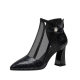 Jinbukang Real Soft Leather Mesh Sandals Women's Chunky Heel Spring and Summer New Pointed Toe Sandals Mesh Boots High Heels