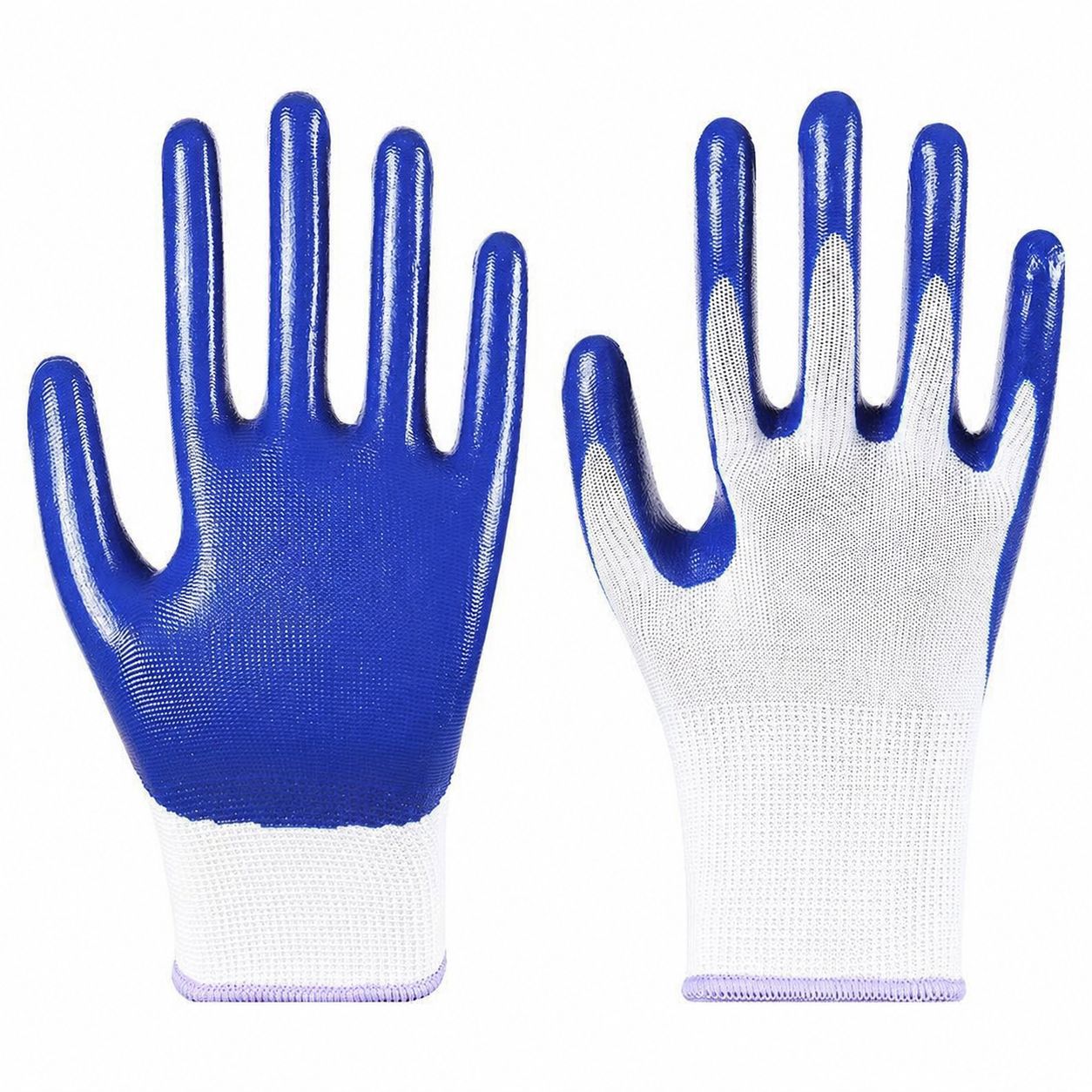 Guantes de nitrilo de nylon resistentes al aceite y resistentes al desgaste guantes de protección laboral respirantes pegamento engrosado guantes Dingqing al por mayor