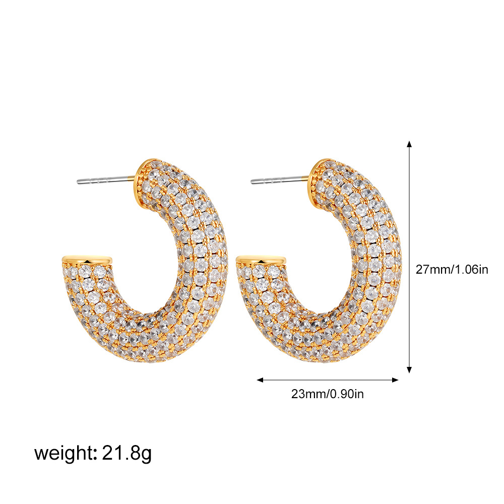 15g Weight Copper Ear Needle Material Hoop Earrings Classification 1 Pair Quantity Daily, Street Occasion Copper Material Geometric Pattern All Seasons Season Women's Gender Polished Finish Plating Design Simple Style, Classic Style Style 1 Pair Simple Style Classic Style Geometric Plating Copper Hoop Earrings 2