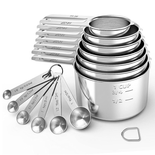 Baking 304 stainless steel measuring spoon measuring cup 13-piece set cooking seasoning spoon measuring tool with scale