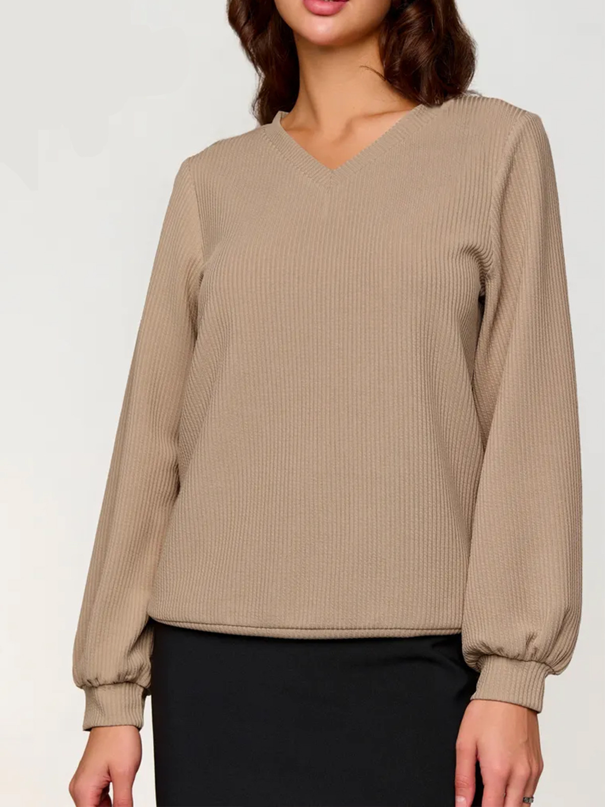 Comercio extranjero ropa de mujer transfronteriza Rusia explosión otoño invierno camisetas de punto de color sólido al por mayor fabricantes de camisetas de punto suéter de cuello en V mujeres
