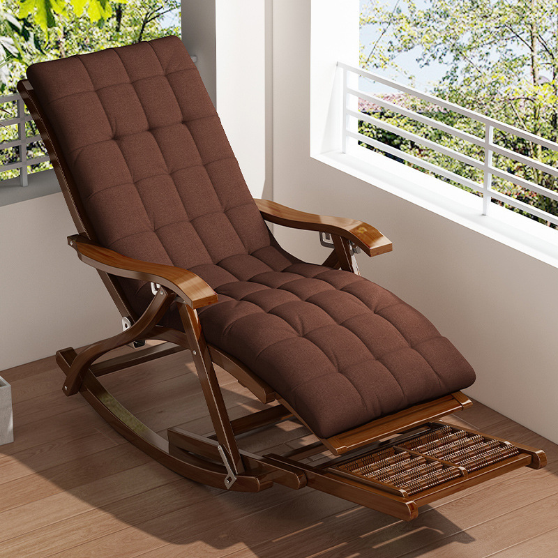 Sturdy Household Bamboo Chair, Recliner, Foldable, Suitable for Elderly, Leisure, Flat Reclining, Durable, Nap, Balcony, Chinese Style