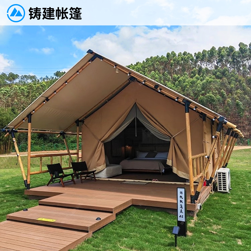 营地木屋酒店帐篷 景区野奢木结构帐篷酒店 户外度假村民宿帐篷