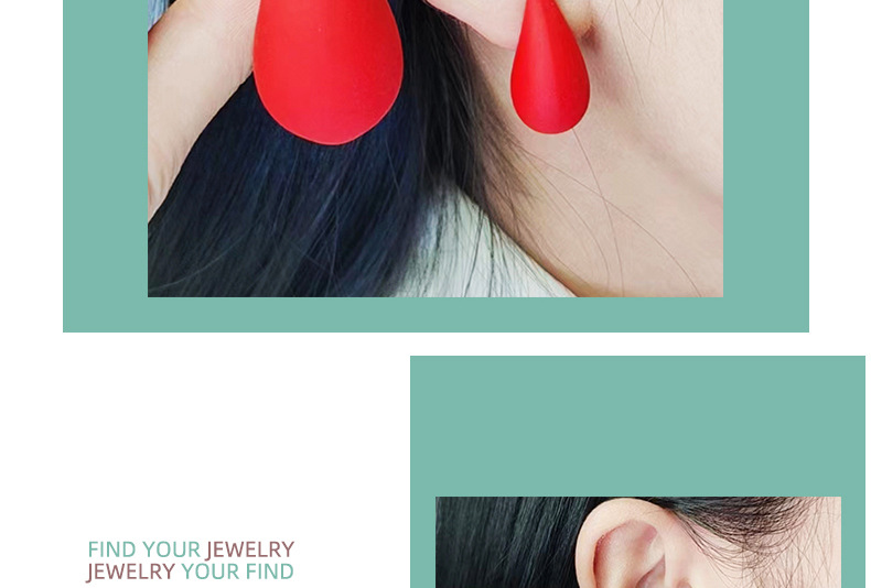 10g Weight Ear Studs Classification 1 Pair Quantity 1 Pair Simple Style Water Droplets Spray Paint Arylic Ear Studs