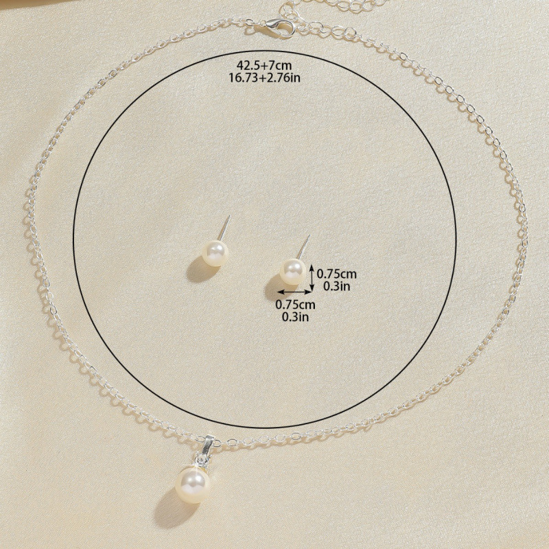 high grade temperament, exquisite and elegant pearl earrings, clavicle necklace, three piece jewelry set_voghion.com
