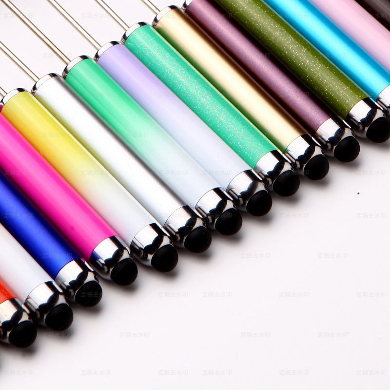 Touch Screen Beaded Pen DIY Beaded Cute Pen Gradient Color Capacitive Touch Dual-Purpose Writing Touch Screen Ballpoint Pen in Stock