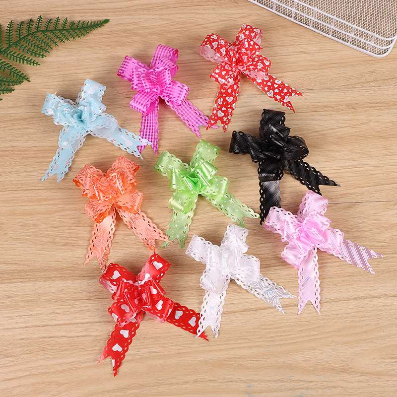 Comercio exterior Venta caliente 30 hueco impreso encaje dibujado a mano flor Navidad cumpleaños regalo embalaje arco dibujado flor cinta