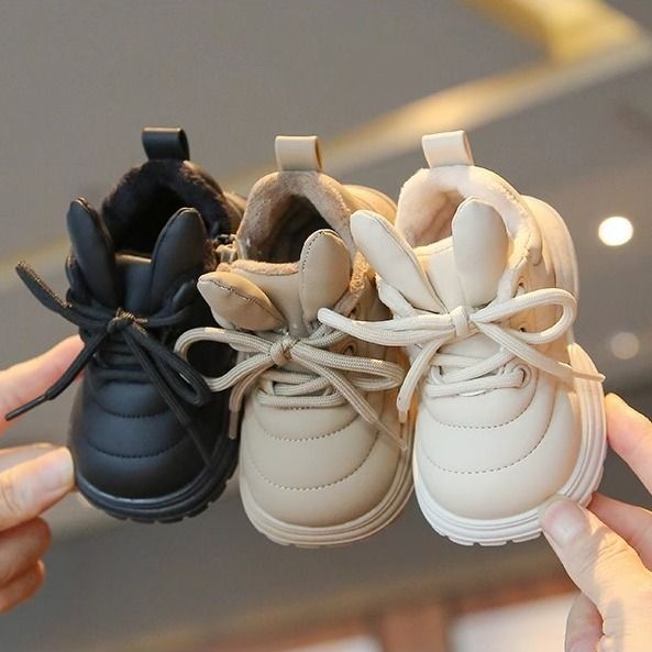 宝宝学步鞋子婴幼儿棉鞋秋冬季加绒运动鞋高帮男童短靴女童马丁靴