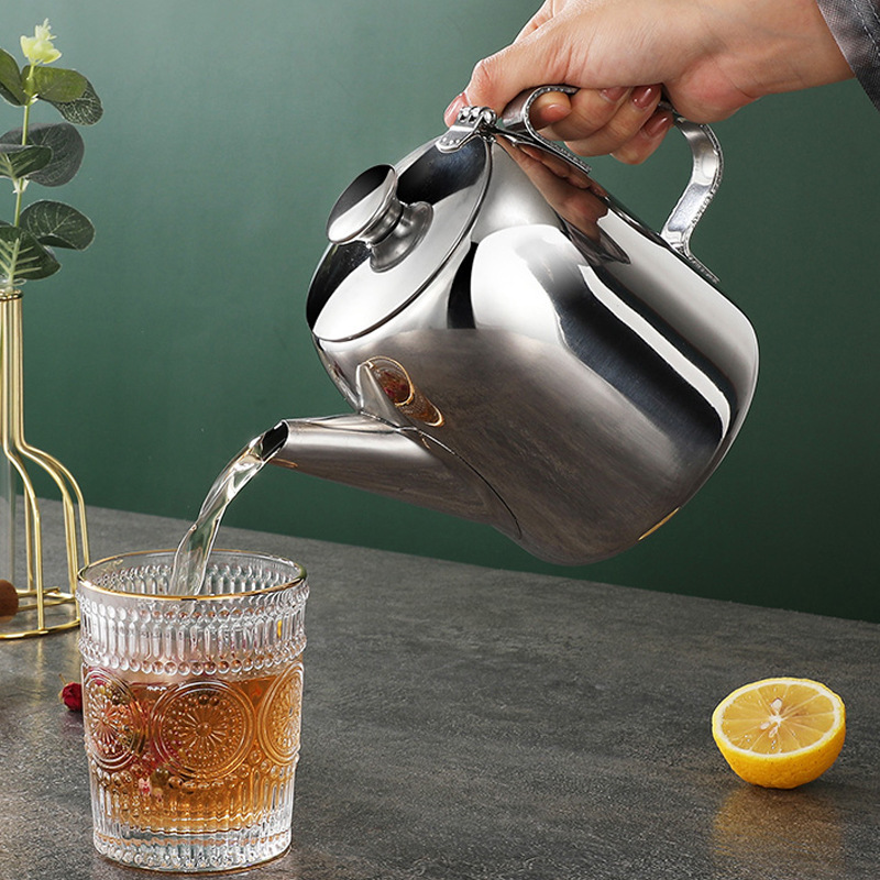 Stainless steel oz teapot tea cold kettle filter thickened oil kettle household Commercial 20/32/48/70 oz large