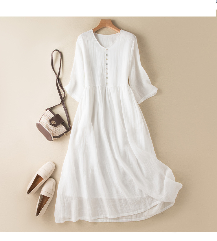 Women's Regular Dress Simple Style V Neck Half Sleeve Solid Color Midi Dress Daily display picture 1