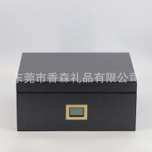 雪茄保湿盒 炭纤维烟盒 超大容纳空间可展示便捷雪茄收藏烟具箱