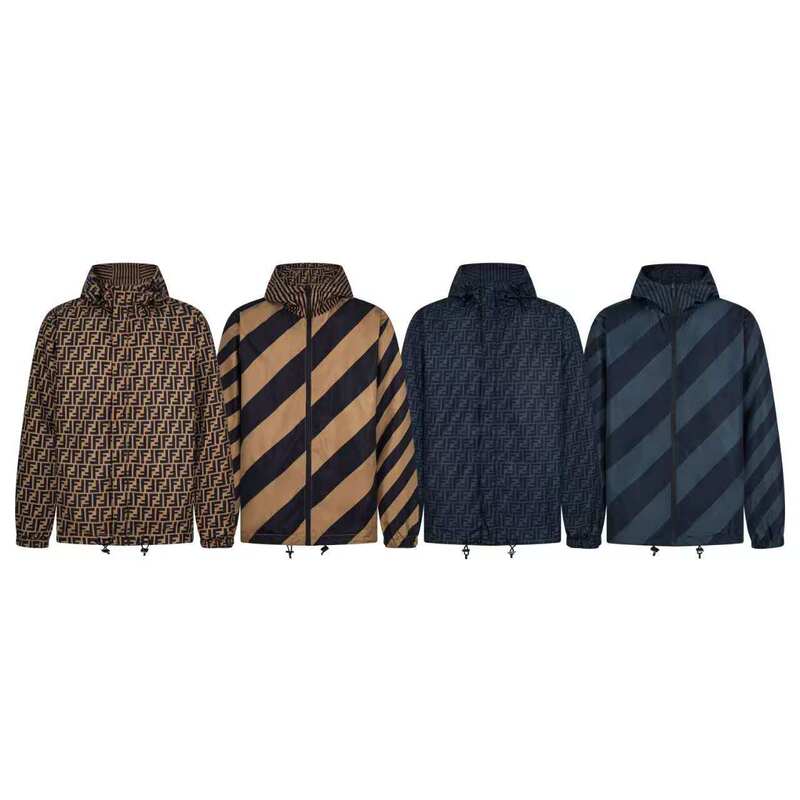 High Version F Family 25 Autumn and Winter Full Printed Logo Reversible Jacket Loose Men's and Women's Windbreaker Jacket