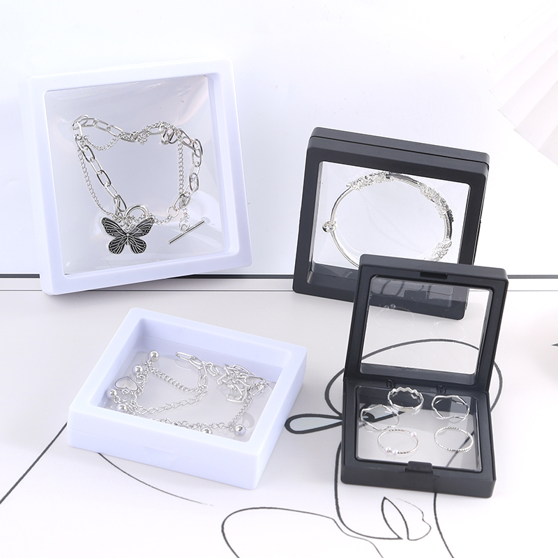 氧化pe膜首饰盒饰品项链收纳透明耳饰悬浮盒石膏娃娃展示盒手饰