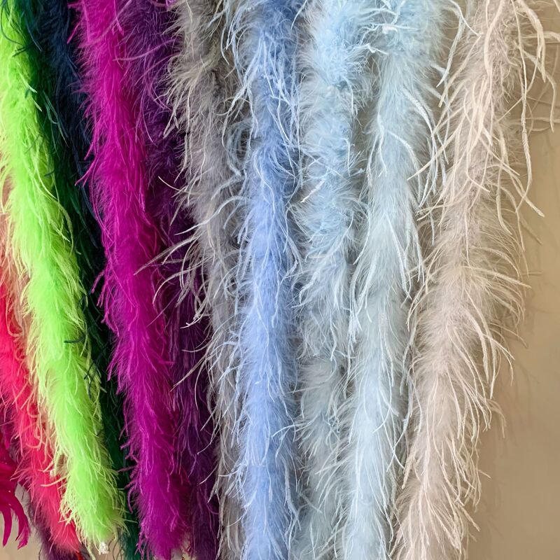 Manufacturer's Ready-Made Colorful Feather Strips Ostrich Feather Strips Dance Performance Costumes DIY Decoration Materials Clothing Accessories