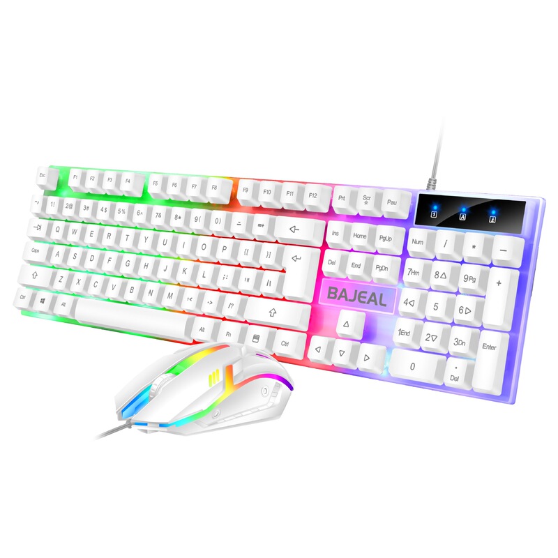 Cross-Border Manufacturer T350 Wired Keyboard and Mouse Set Game Office Key Slot Luminous Keyboard and Mouse Amazon Keyboard