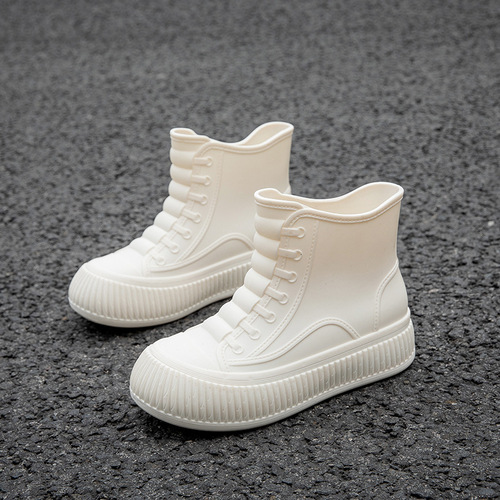 Waterproof, Non-Slip, Short-Height Rain Boots for Women – Korean-Style Casual Rubber Shoes with Cotton Lining for Outdoor Wear